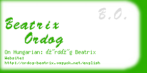 beatrix ordog business card